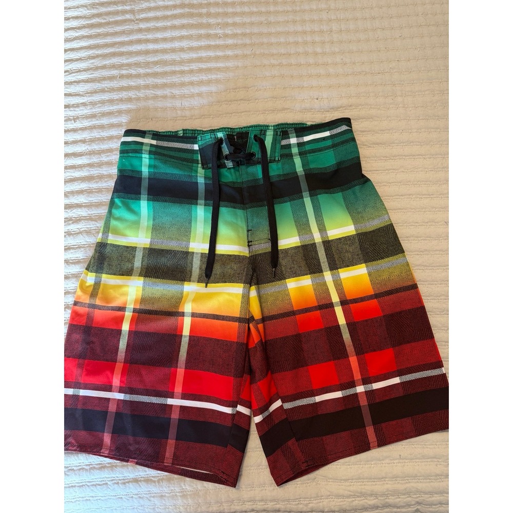 Men's Hang Ten Plaid Tie up Board Shorts